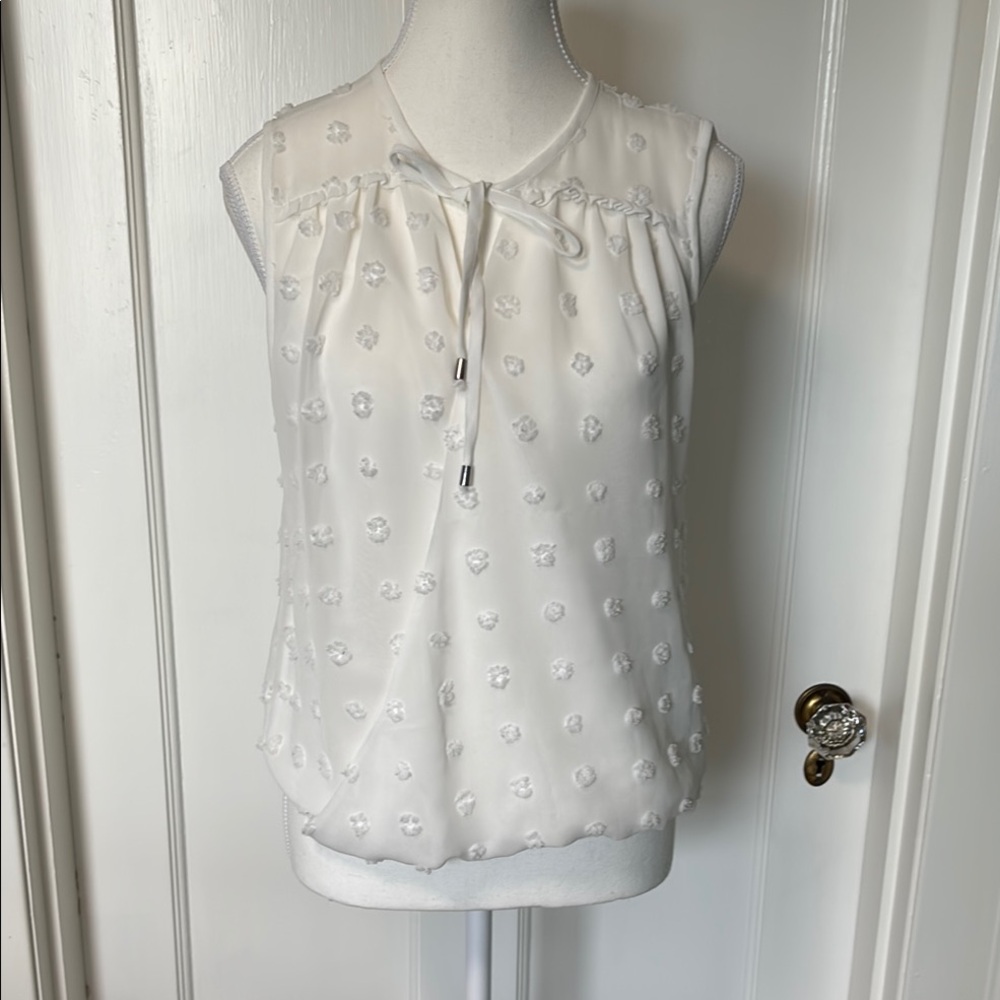 Belldini White Blouse with Bubble Hem Fit